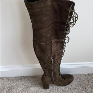 Over the knee lace up boot